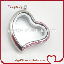 Popular fashion stainless steel heart-shaped glass pendant for gift